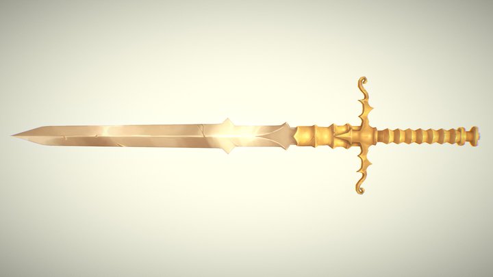 Handpainted weapon 3D Model