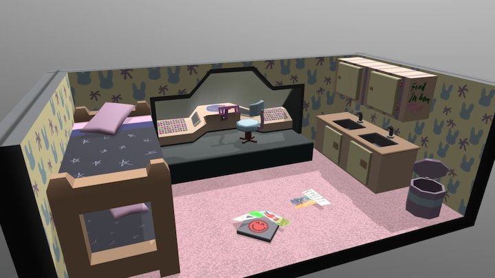 Space Bed Room 3D Model