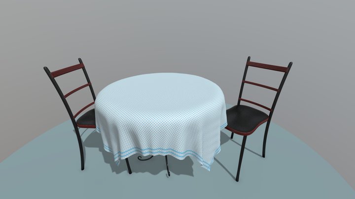 Dining Table and Chairs 3D Model