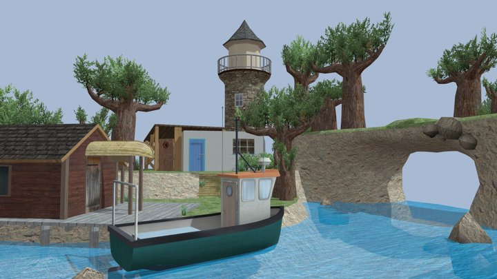 DAE Diorama - By The Ocean 3D Model