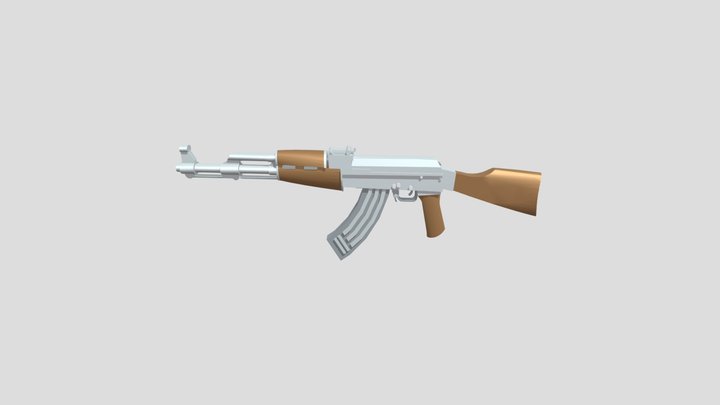 Low Poly AK 47 3D Model