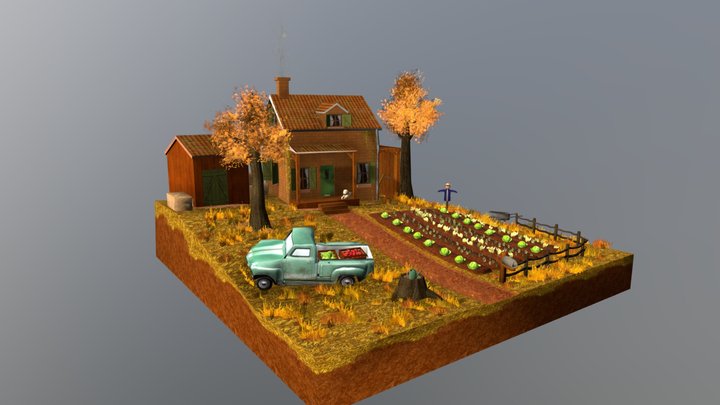 DAE Diorama retake – Small farm 3D Model