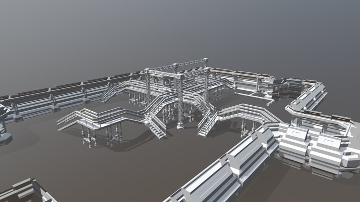 Modular Sci-Fi Props 3D Model