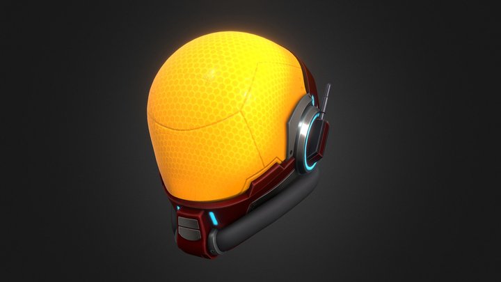 Sci-fi Female Soldier Helmet 3D Model