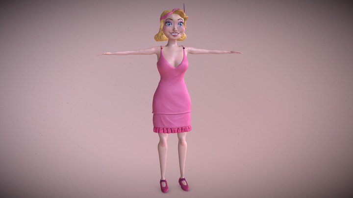 Charlotte (Lottie)_La princesa y el sapo 3D Model