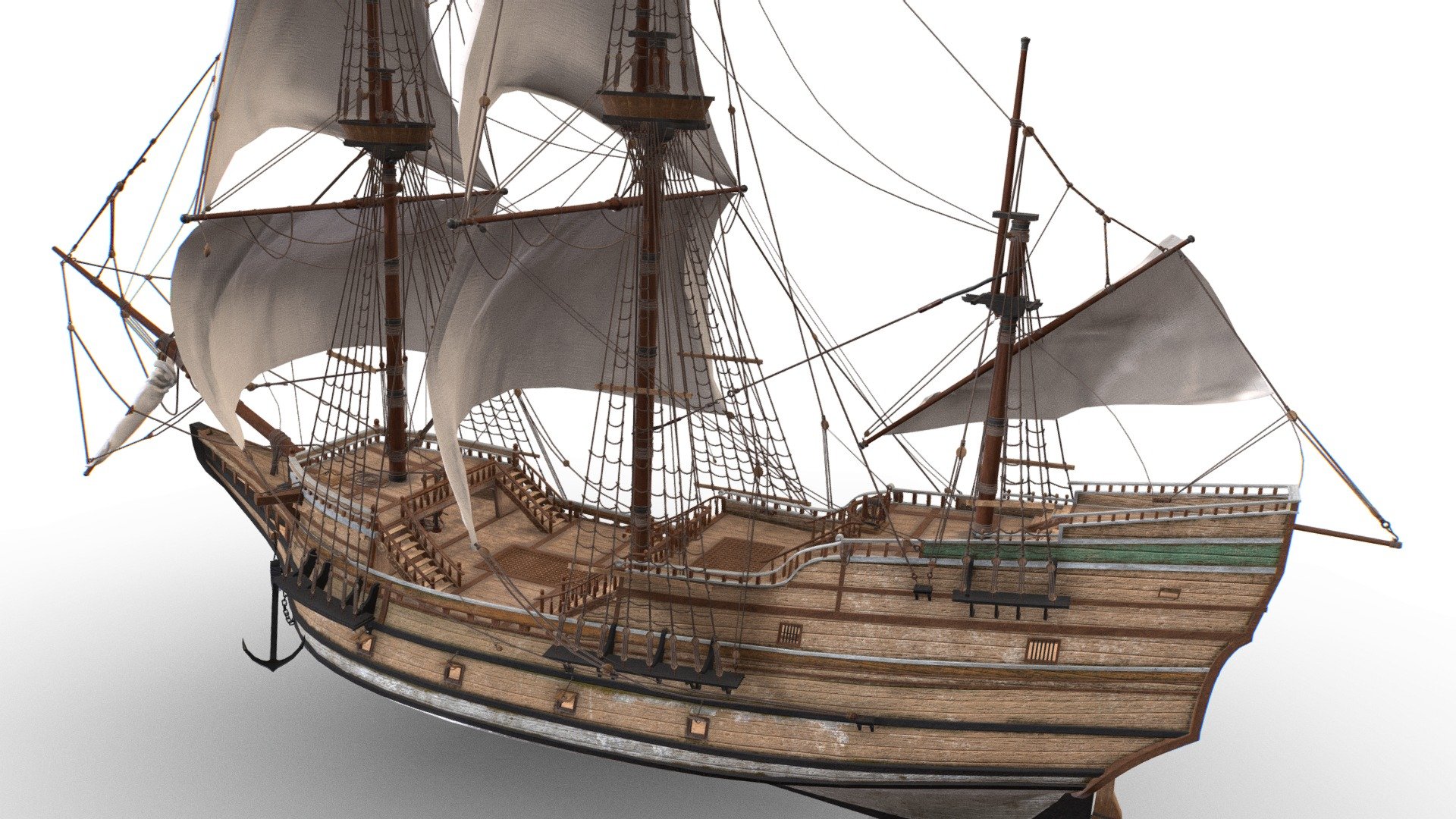 Galleon Mayflower Multideck Ship - 3D model by Deni Kaharudin ...