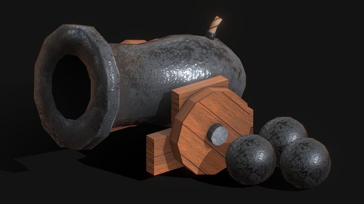 Stylized Canon Re-textured 3D Model