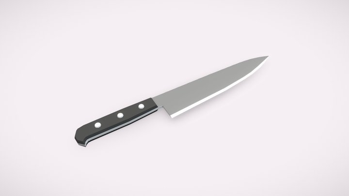 Lowpoly Kitchen Knife 3D Model