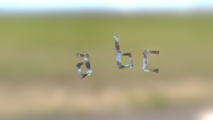 Rusty Pipe Font A-C 3D Model