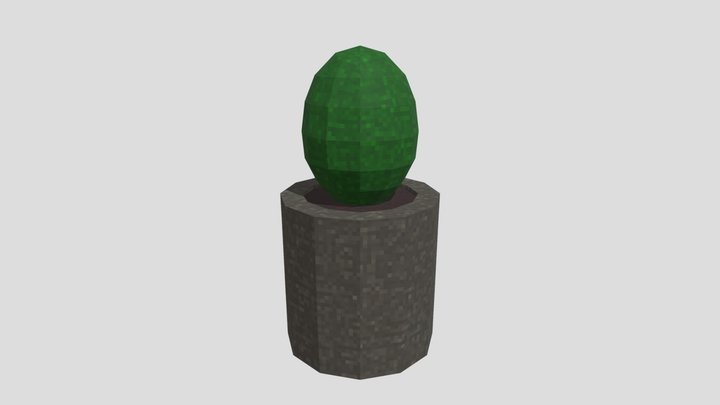 Small cactus in pot PS1 PSX style low poly 3D Model