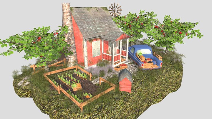 DAE Diorama Retake - Small Farm 3D Model