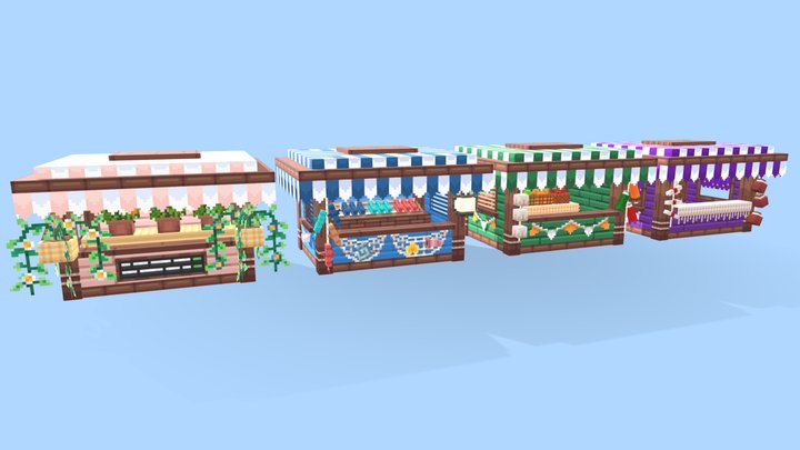 Market booths 3D Model