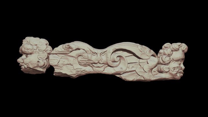 SCW1255: Cherubim Gunport Carving 3D Model