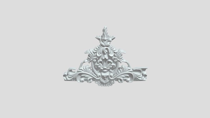 Ornate floral wall decoration 3D Model
