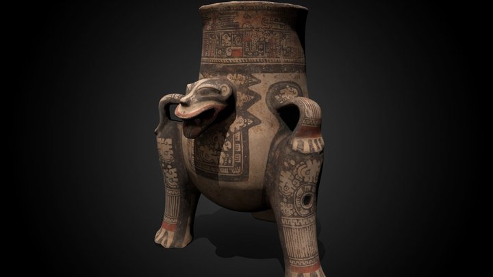 Guanacaste jaguar vessel, c. 1100-1200 CE – Free 3D Model STL