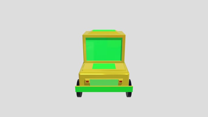 Carro Carton Low Poly sem textura