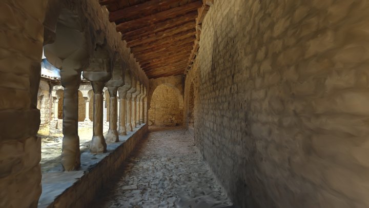 Santa Maria De Mur_claustro_path_sketchfab 3D Model