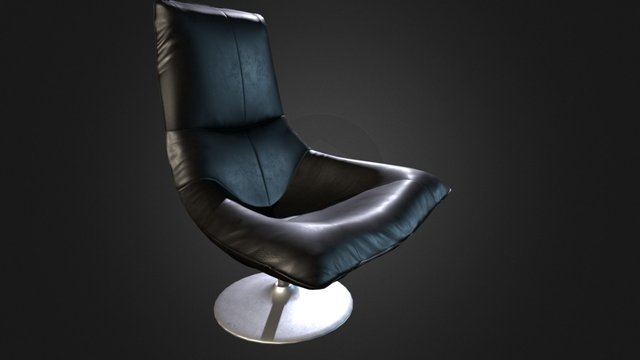 Leather black chair 3D Model