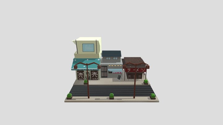 Japanese Market Scene 3D Model