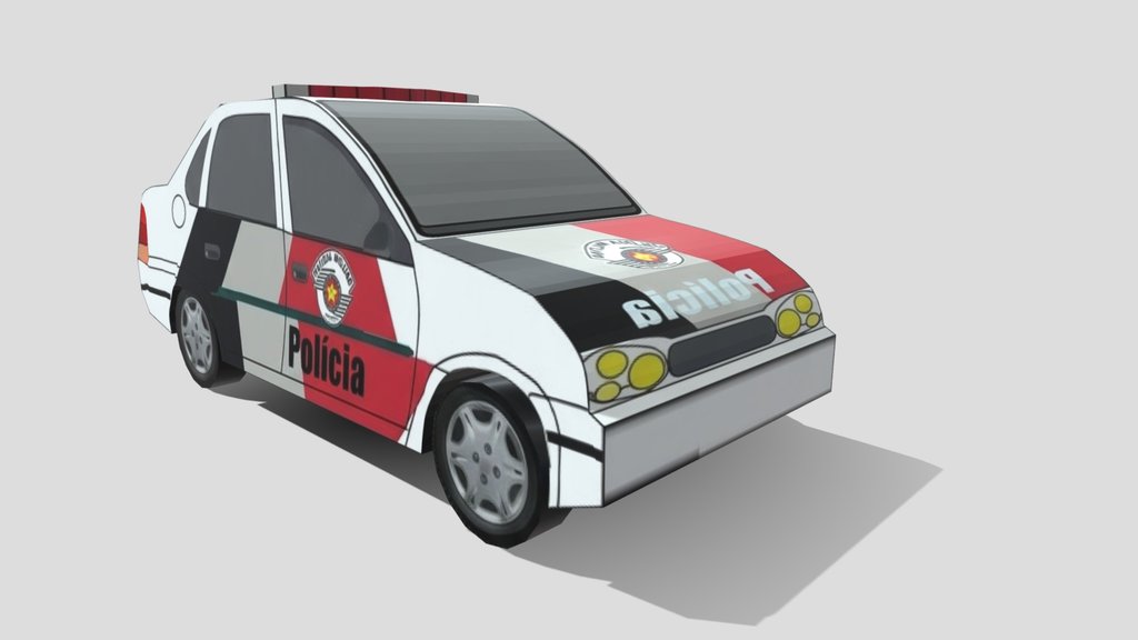 Carro De Polícia Low Poly Grátis