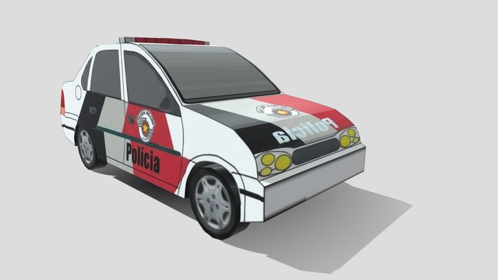 Carro De Polícia Low Poly Grátis