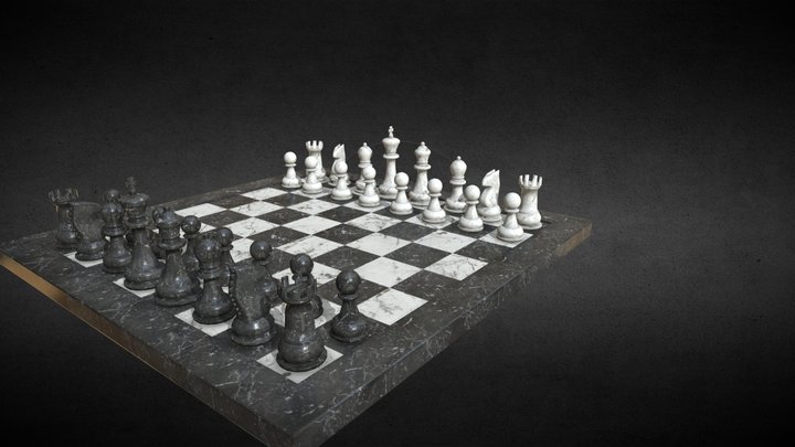 Marble chess set 3D Model