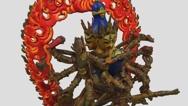 Heruka and Vajrayogini buddhist statue 3D Model