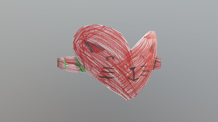 heart shaped cat headband 3D Model