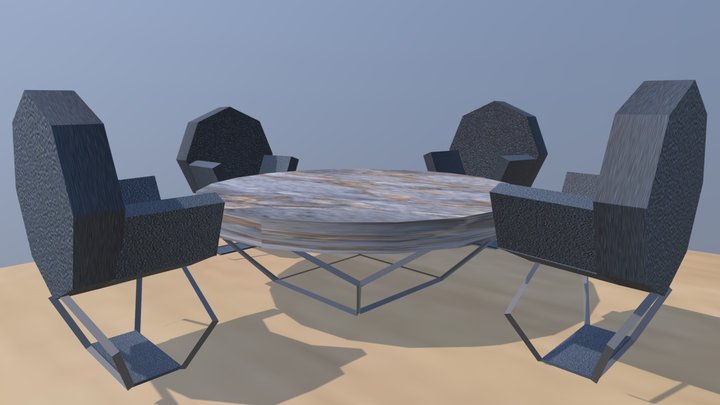 Table and Chair Set Project (Origami Inspired) 3D Model