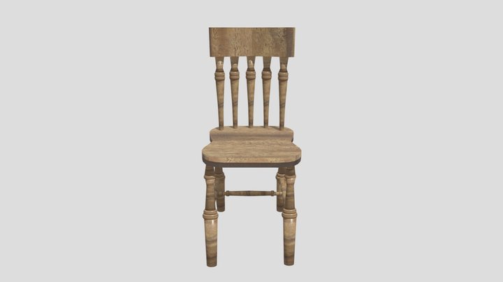wooden chair xp 3D Model