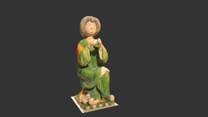 Figure of a Seated Court Lady - Tang Dynasty 3D Model