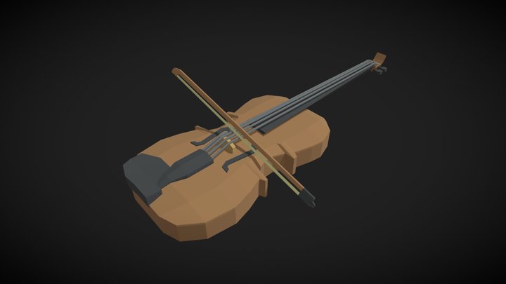 Lowpoly Violin 3D Model