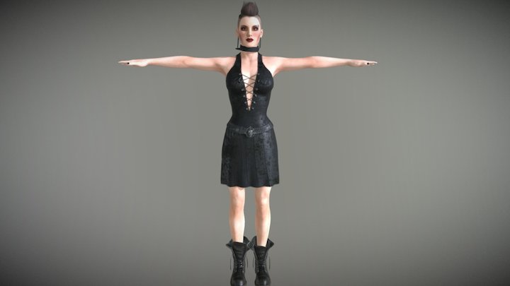 Goth Punk Girl 3D Model