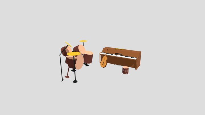 Low Poly Instrument Pack 3D Model