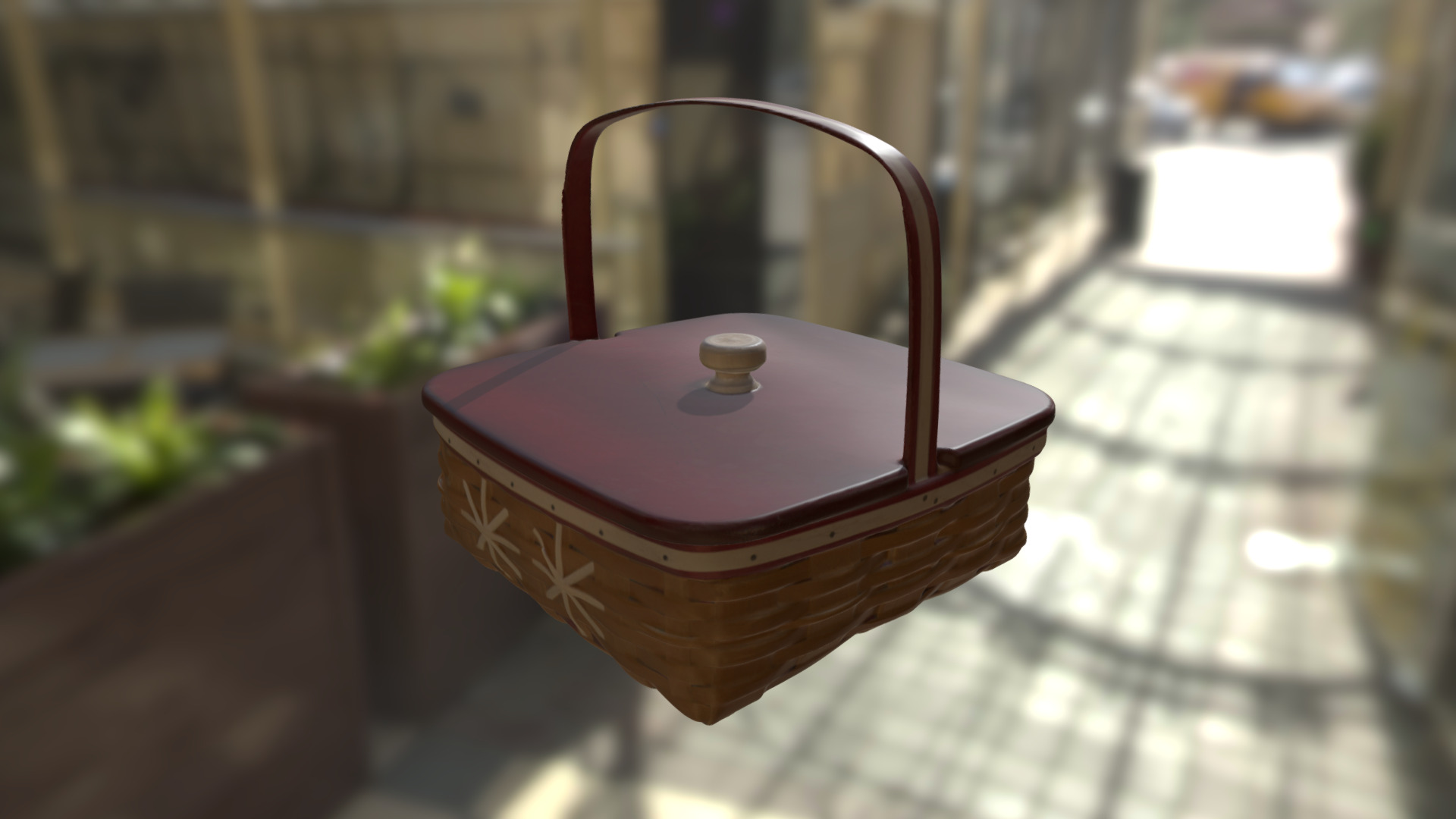 3D model Basket - This is a 3D model of the Basket. The 3D model is about a basket on a table.