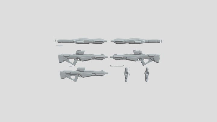 Quantum Arc Railgun Blueprint 3D Model