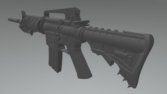 High poly M4A1 Born Beast 3D Model