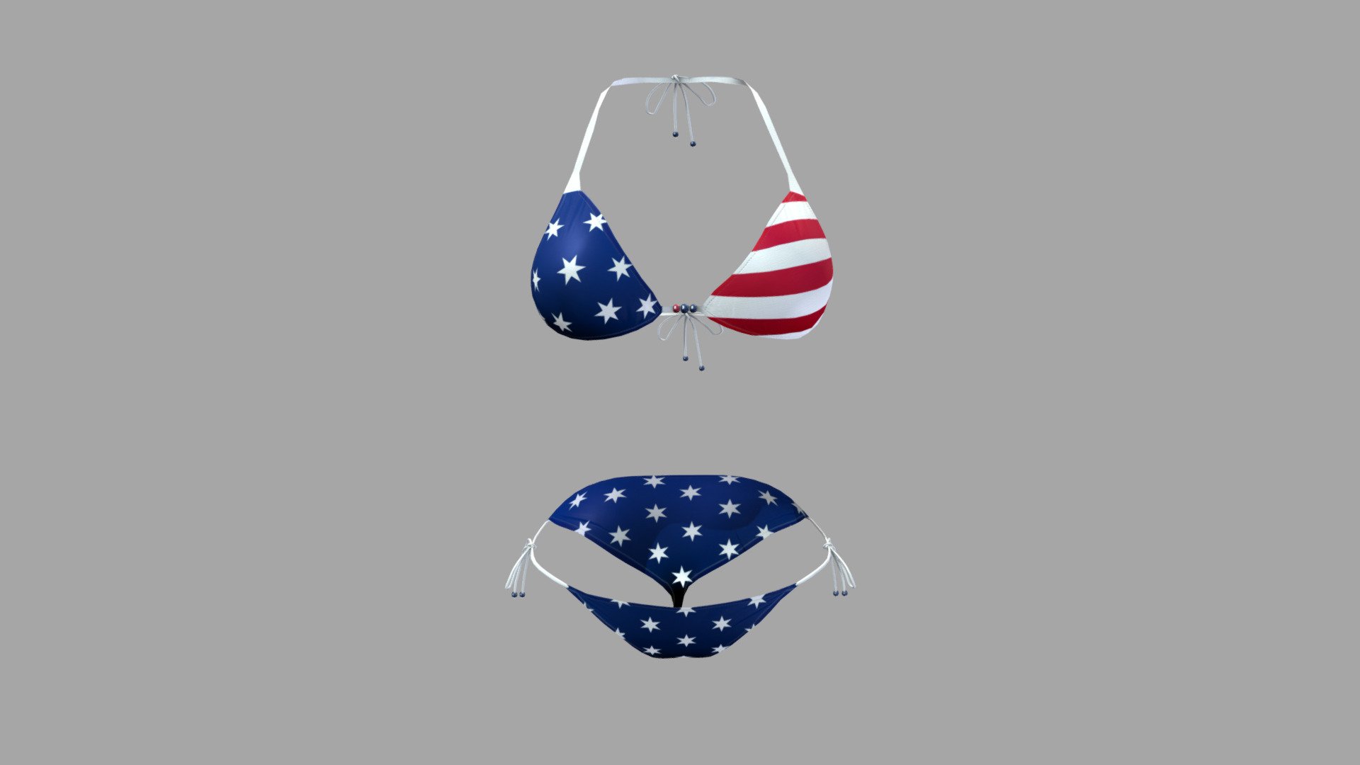 American Flag Two Piece Bikini Set - Buy Royalty Free 3D model by 3dia  (@3dia) [6434d0c]