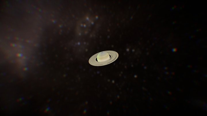 Saturn & Rhea 3D Model
