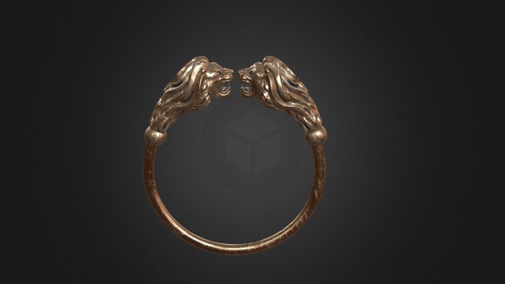Gold Lion Cuff 3D Model