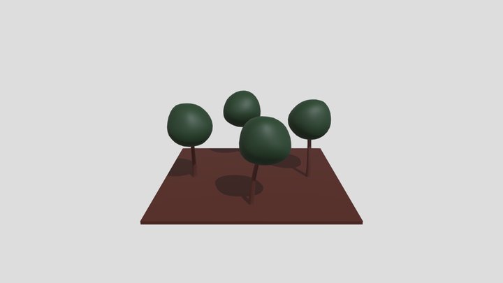 4 Bendy Trees 3D Model