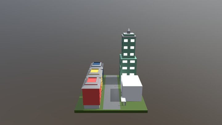 StylisedCityModel(Progress#3-Building) 3D Model