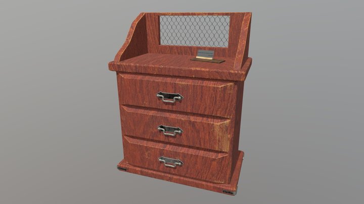 Old Writing Table 3D Model