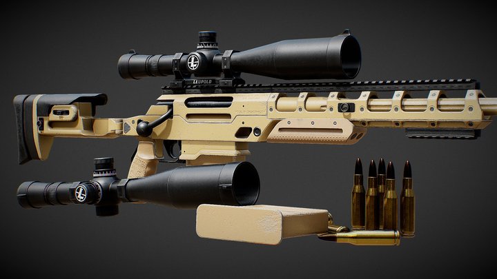 FN Ballista Sniper Rifle 3D Model