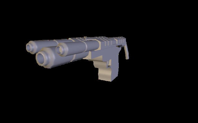 lowpoly  gun 2 3D Model