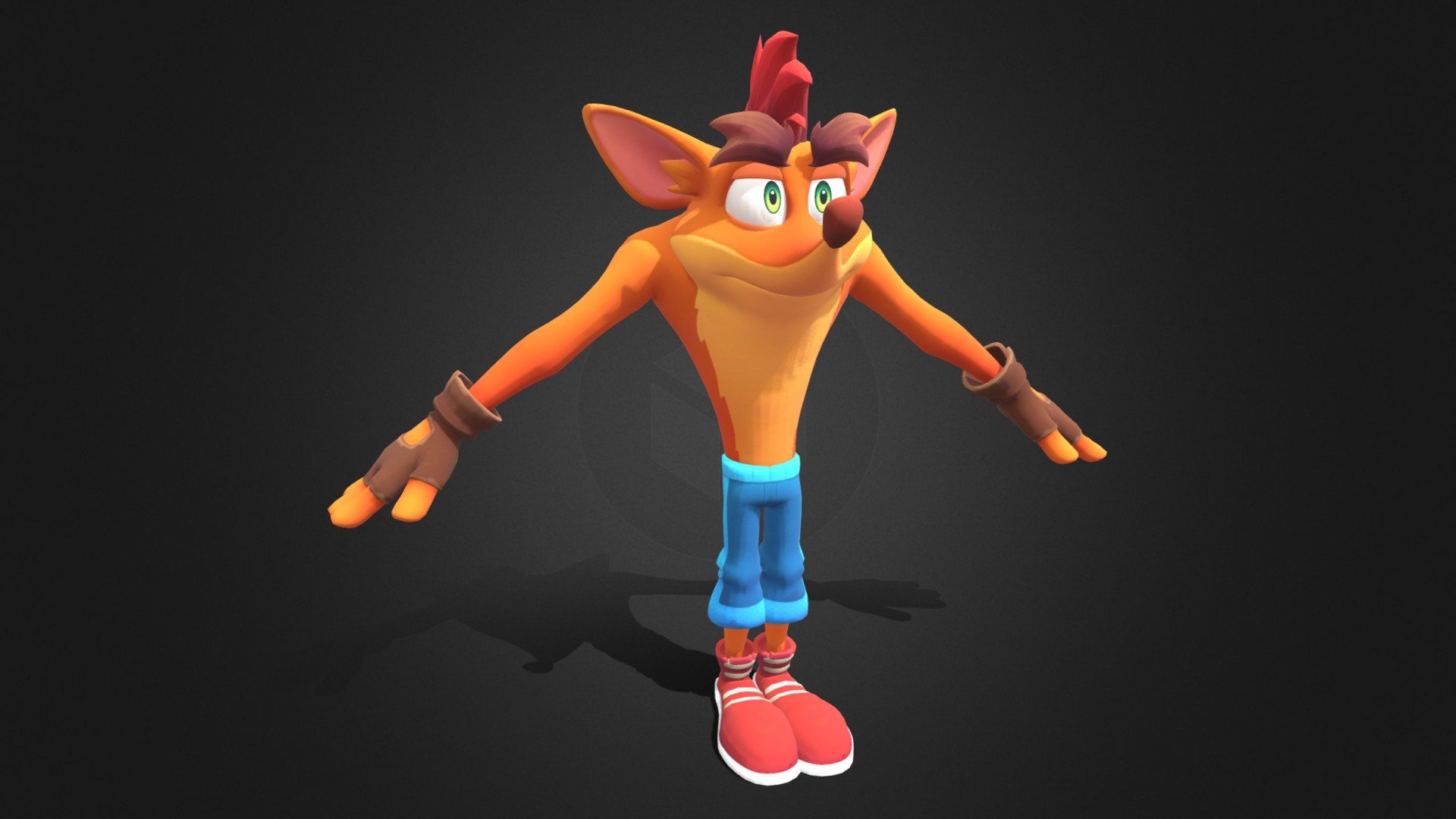 Crash Bandicoot Rigged Download Free 3d Model By Poyo20 Poyo20 [6439e2c] Sketchfab