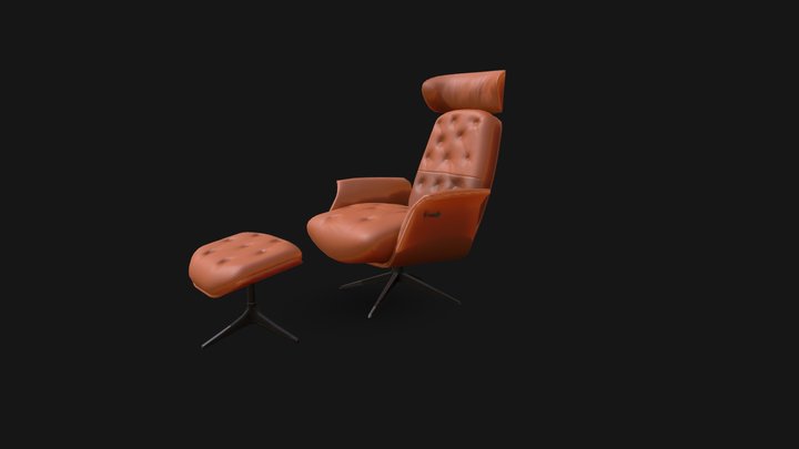 Chair and Footrest 3D Model