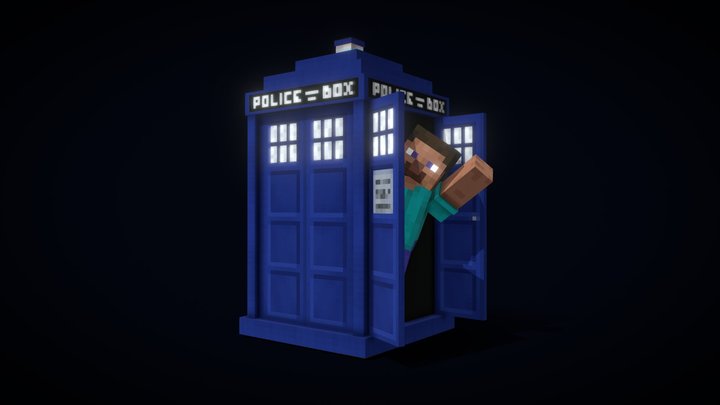 The TARDIS - Blockbench Minecraft Model 3D Model