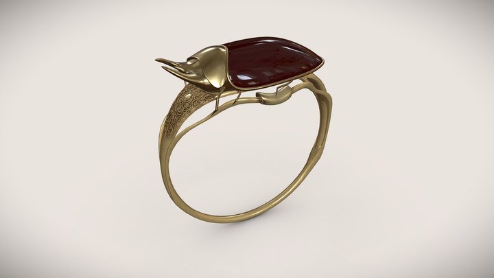 Stag Beetle Ring 3D Model