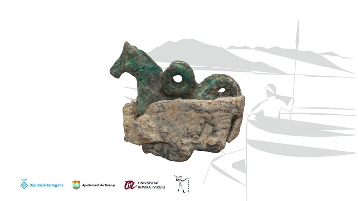 Cavall de bronze amb cobertura de plom 3D Model